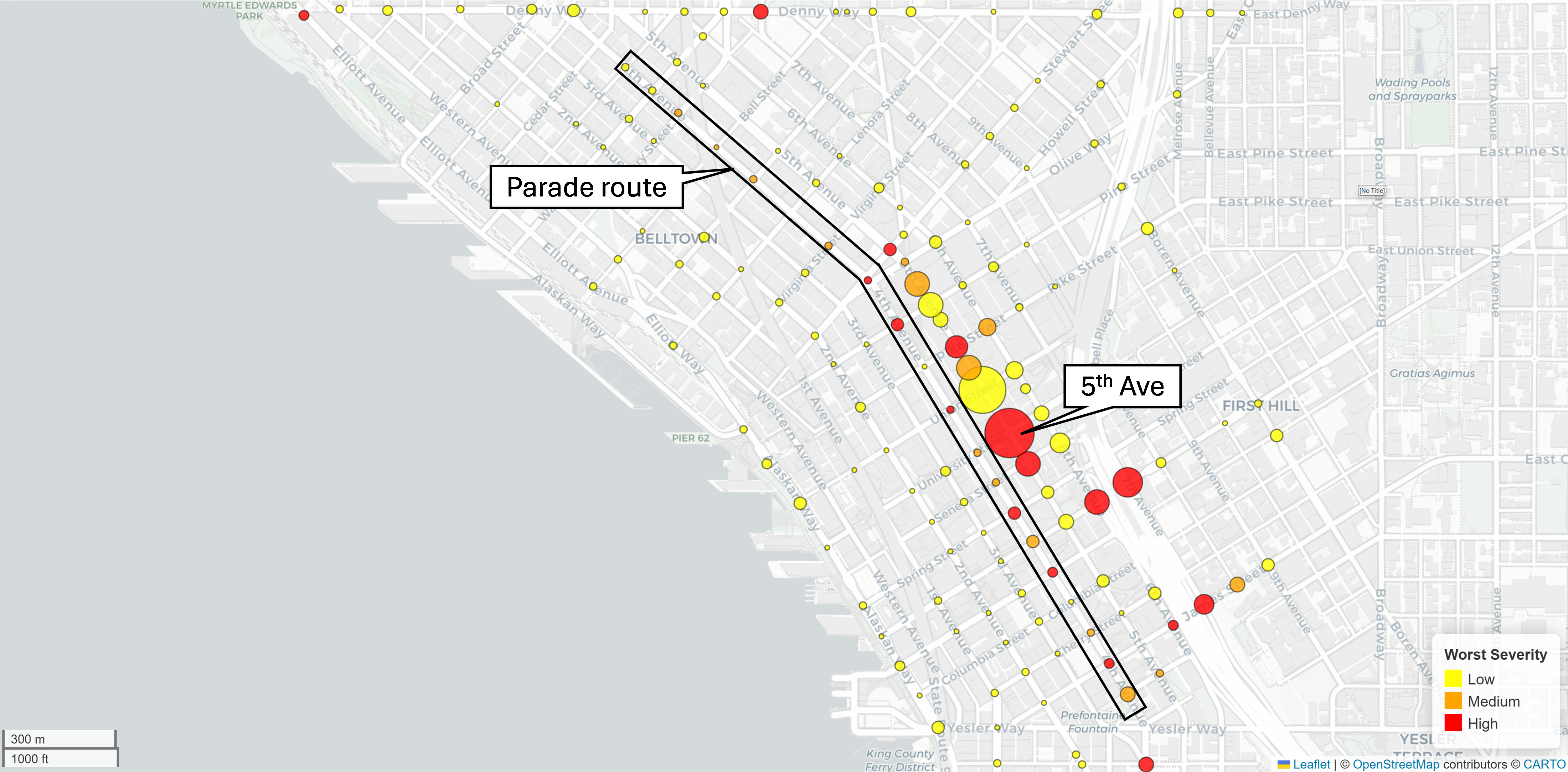 Super Bowl LX celebrations impact in downtown Seatle on Wednesday 2/11. 