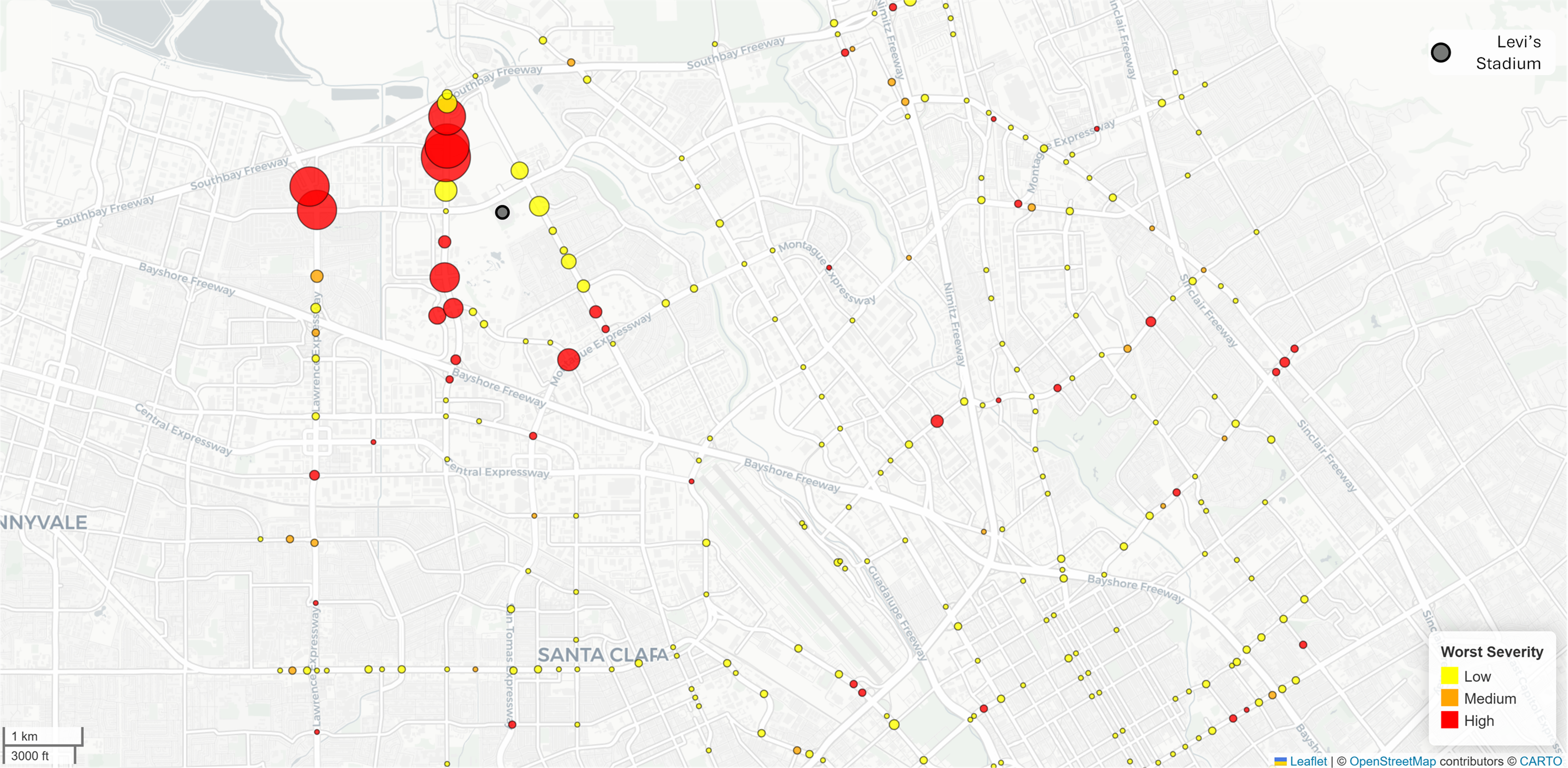 Anomalies near Levi's Stadium on Sunday 2/8